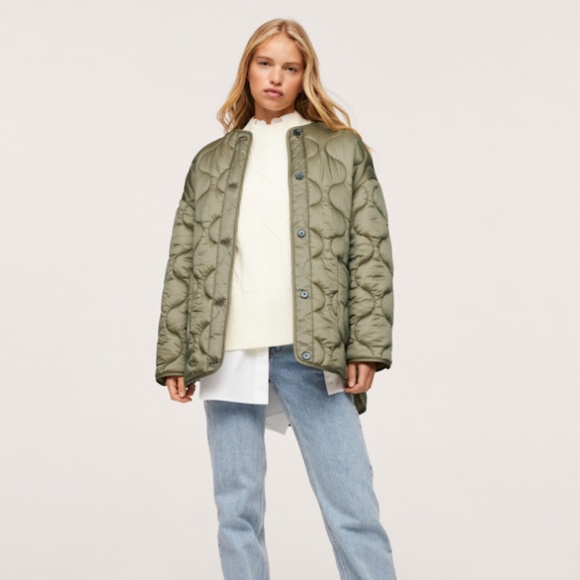 Mango Olive Green Puffer Jacket - Picture 2 of 8